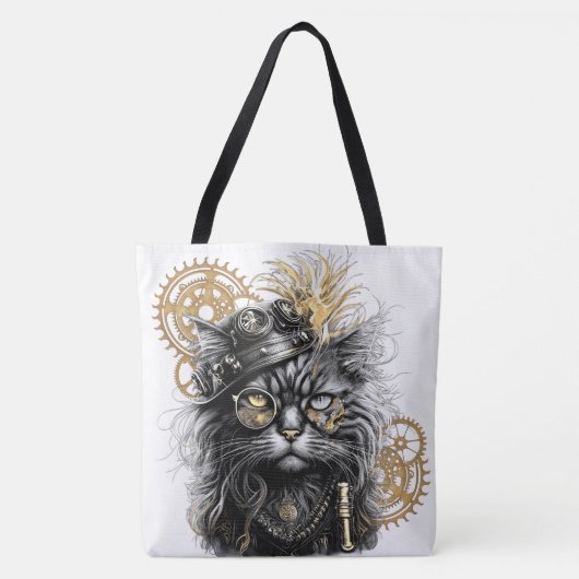 Spunky Paws Die funky Steampunk-Katze Tasche (Vorderseite)
