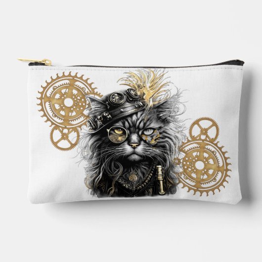 Spunky Paws Die funky Steampunk-Katze Zubehörtasche (Vorderseite)