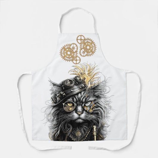 Spunky Paws The Funky Steampunk Cat  Schürze (Vorderseite)