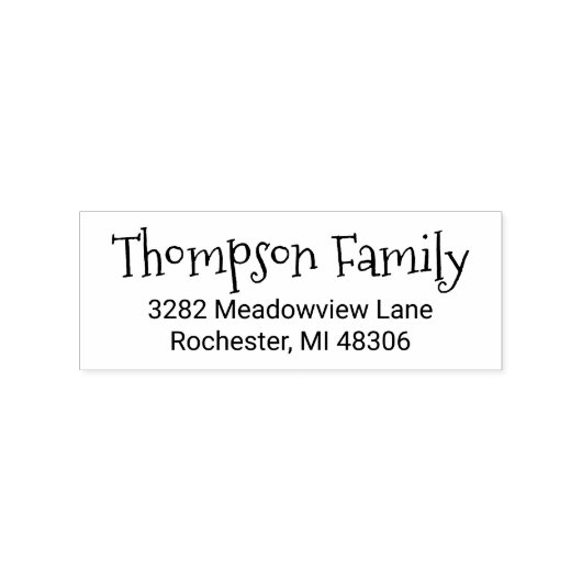 Spunky Script | RÜCKSENDEADRESSE Gummistempel (Prägung)