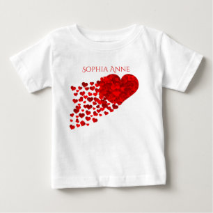 Spur der Confetti-Herzen personalisiert Baby T-shirt