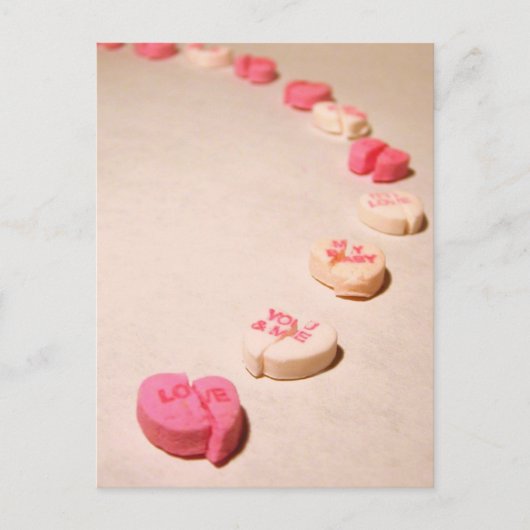 Spur gebrochener Herzen Postkarte (Vorderseite)