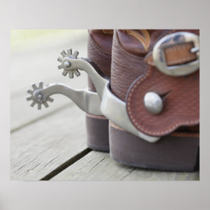 Spuren auf Cowboystiefeln Poster