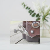 Spuren auf Cowboystiefeln Postkarte (Stehend Vorderseite)