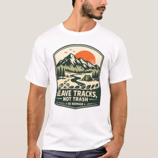 Spuren hinterlassen, nicht Müll – Vintage Camping T-Shirt