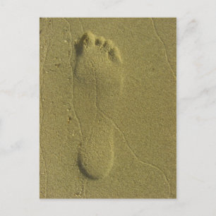 Spuren im Sand - Fußabdruck am Strand Postkarte