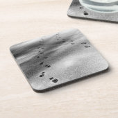 Spuren im Schnee Getränkeuntersetzer (Linke Seite)