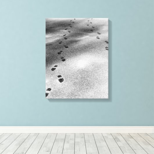 Spuren im Schnee Leinwanddruck (Insitu (Holzboden))