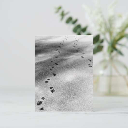 Spuren im Schnee Postkarte (Stehend Vorderseite)