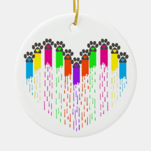 Spuren meines Herzens Keramik Ornament