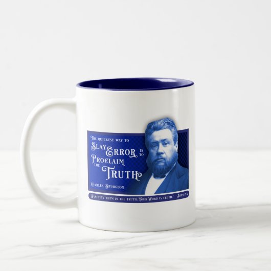 Spurgeon Wahrheit v. Fehler Zweifarbige Tasse (Links)