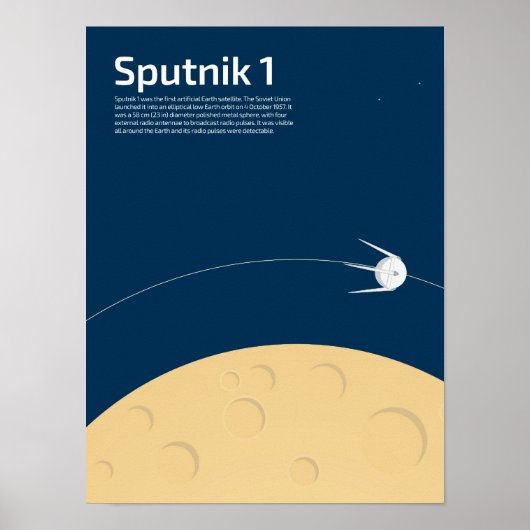 Sputnik 1 Plakat für Kinder (Vorne)