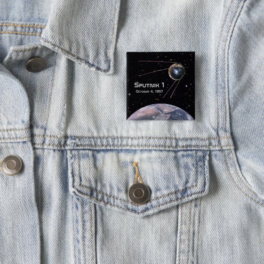 Sputnik 1 Satellit der Erde Button (Beispiel)