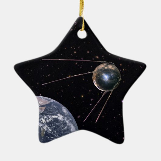 Sputnik 1 Satellit der Erde Keramik Ornament (Hinten)