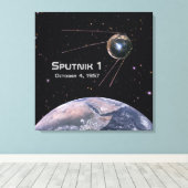 Sputnik 1 Satellit der Erde Leinwanddruck (Insitu (Holzboden))