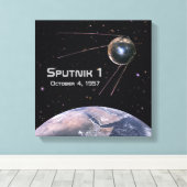 Sputnik 1 Satellit der Erde Leinwanddruck (Insitu (Holzboden))