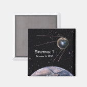 Sputnik 1 Satellit der Erde Magnet (Vorderseite/Rückseite)