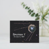 Sputnik 1 Satellit der Erde Postkarte (Stehend Vorderseite)
