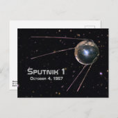 Sputnik 1 Satellit der Erde Postkarte (Vorne/Hinten)