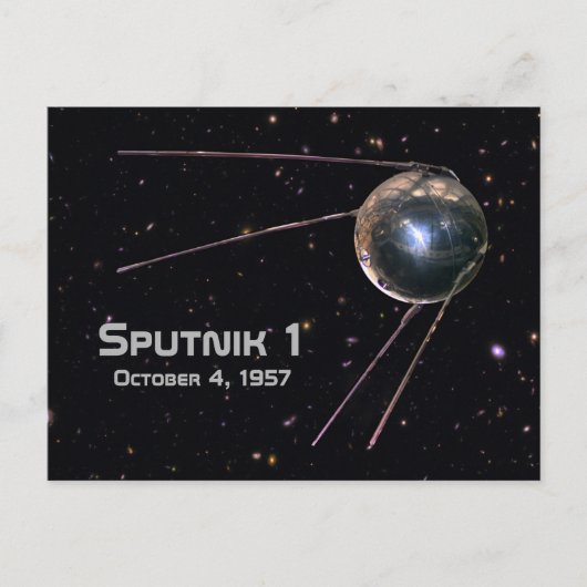 Sputnik 1 Satellit der Erde Postkarte (Vorderseite)