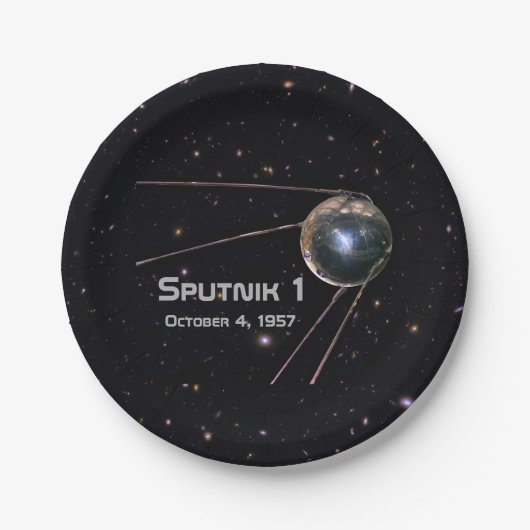Sputnik 1 Satellit Pappteller (Vorderseite)