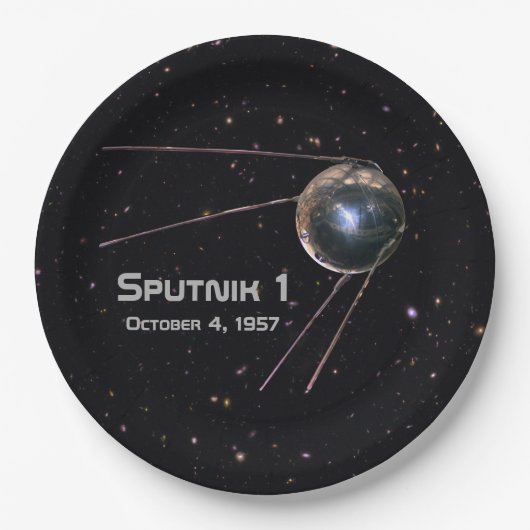 Sputnik 1 Satellit Pappteller (Vorderseite)