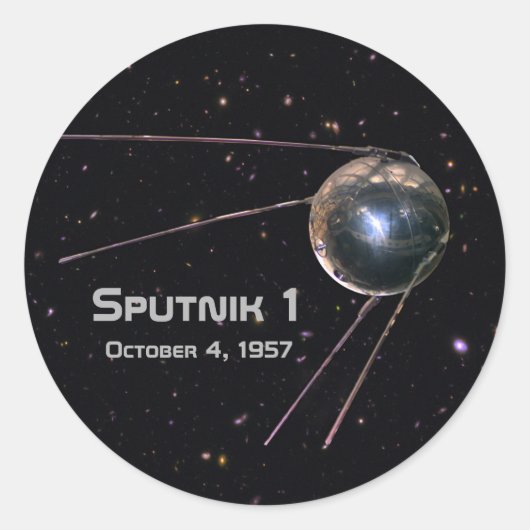 Sputnik 1 Satellit Runder Aufkleber (Vorderseite)