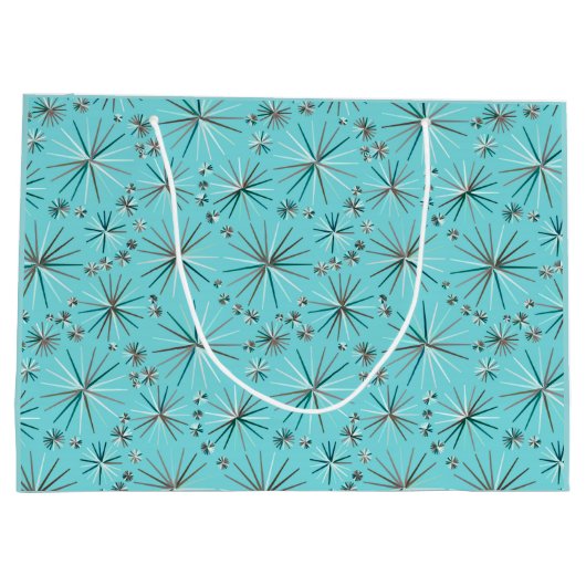 Sputnik-Muster aus der Mitte des Jahrhunderts, Rob Große Geschenktüte (Rückseite)