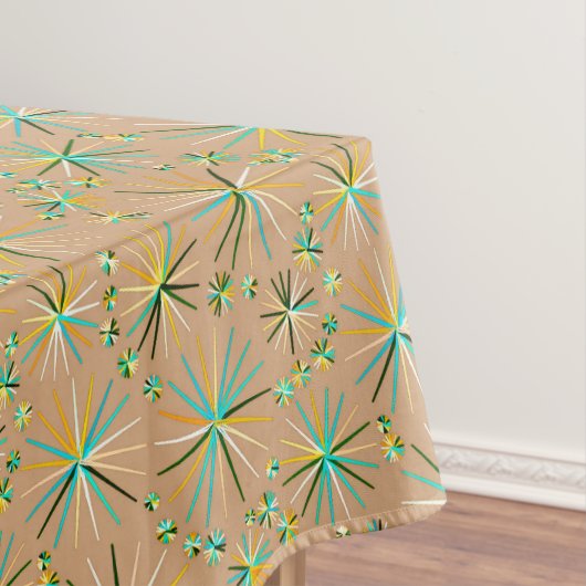 Sputnik-Muster aus der Mitte des Jahrhunderts, Tau Tischdecke (Beispiel)