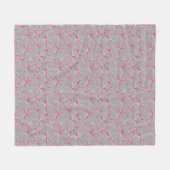Sputnik-Muster aus der Mitte, Grau und Fuchsia Fleecedecke (Vorderseite (Horizontal))