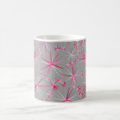 Sputnik-Muster aus der Mitte, Grau und Fuchsia Kaffeetasse (Mittel)