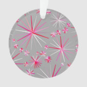 Sputnik-Muster aus der Mitte, Grau und Fuchsia Ornament (Vorderseite)