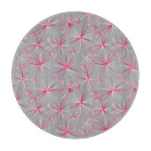 Sputnik-Muster aus der Mitte, Grau und Fuchsia Schneidebrett (Vorderseite)