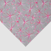 Sputnik-Muster aus der Mitte, Grau und Fuchsia Seidenpapier (Ausschnitt)