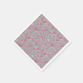 Sputnik-Muster aus der Mitte, Grau und Fuchsia Serviette (Ecke)