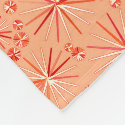 Sputnik-Muster des Mittelzentrums, Korallenschatti Fleecedecke (Ecke)