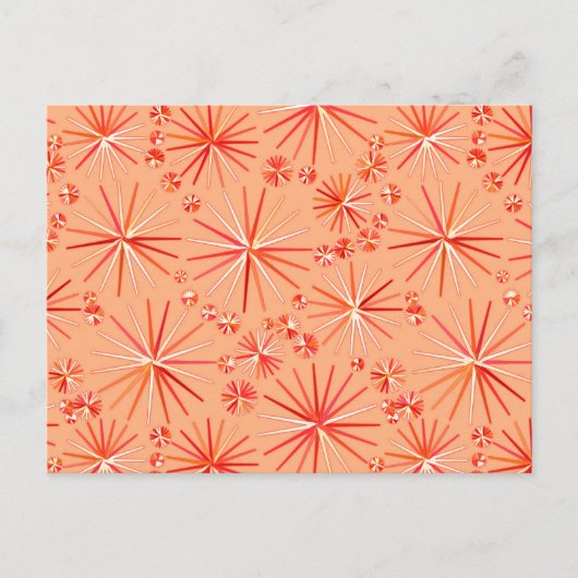 Sputnik-Muster des Mittelzentrums, Korallenschatti Postkarte (Vorderseite)