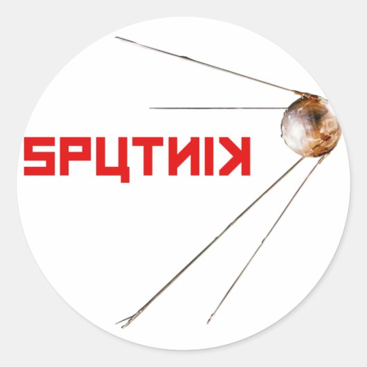SPUTNIK - Raum/Russland/Sowjetunion - Gewerkschaft Runder Aufkleber (Vorderseite)