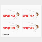 SPUTNIK - Raum/Russland/Sowjetunion Gewerkschaft/T Rechteckiger Aufkleber (Blatt)