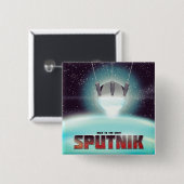 Sputnik "Rennen auf die Sterne" Button (Vorne & Hinten)