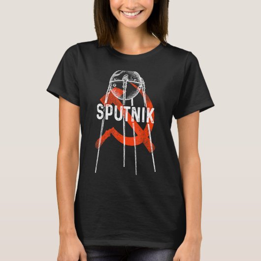 Sputnik Satellite Spacecraft Sowjetunion Gewerksch T-Shirt (Vorderseite)