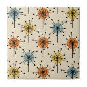 Sputnik Sternexplosion Blume Retro Fliese (Vorderseite)