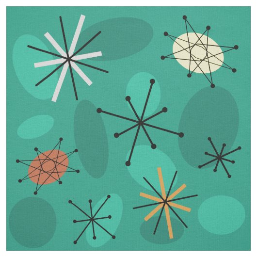 Sputnik-Sternexplosionen des Mitteljahrhunderts Tü Stoff (Muster)