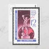 Sputnik Weltraumforschungsdenkmal 1965 Postkarte (Vorne/Hinten)