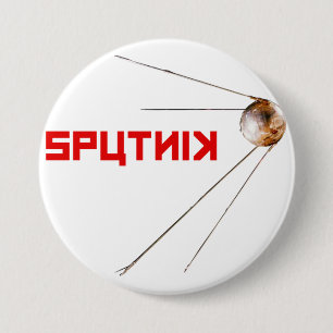SPUTNIK - Weltraumgeschichte, Russisch, Satellit Button