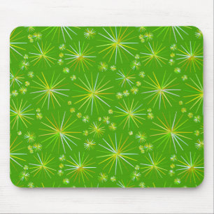 Sputnikmuster aus der Mitte des Jahrhunderts, grün Mousepad