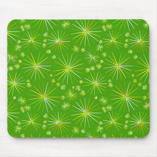 Sputnikmuster aus der Mitte des Jahrhunderts, grün Mousepad (Vorne)