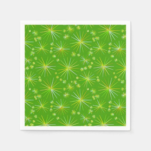 Sputnikmuster aus der Mitte des Jahrhunderts, grün Serviette (Vorderseite)