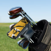 SPWW Anzündetes Soul Black & Gold Abstrakt Golf Headcover (In Situ)