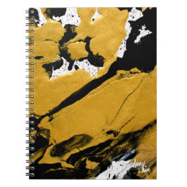 SPWW-Anzündetes Soul Black & Gold Abstrakt Journal Notizblock